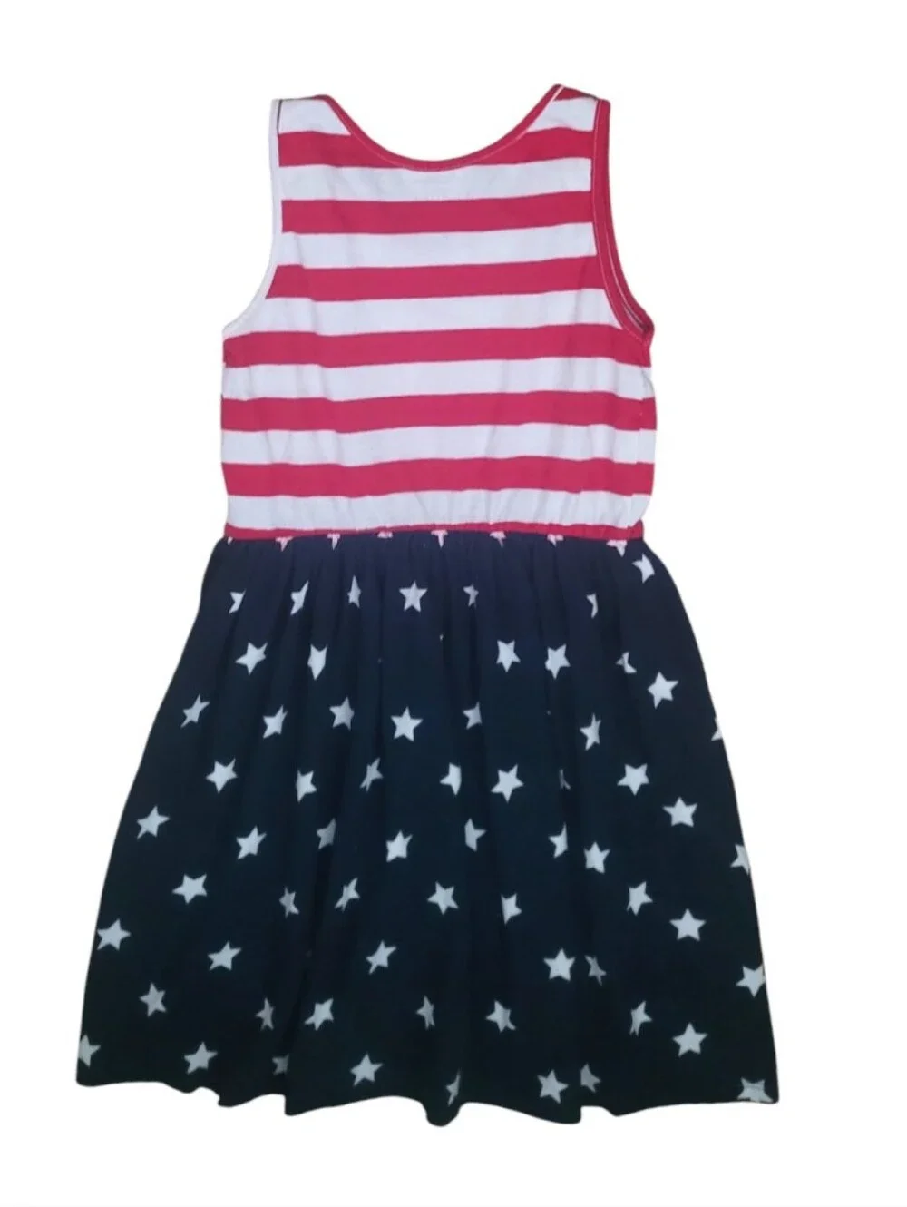The Children's Place Girl's Red White and Navy Star Striped SleevelessTank Dress - Picture 7 of 11